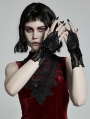 Black Gothic Velvet Lace Gloves for Women