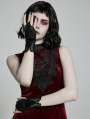 Black Gothic Velvet Lace Gloves for Women