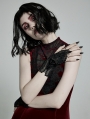 Black Gothic Velvet Lace Gloves for Women