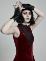 Black Gothic Velvet Lace Gloves for Women