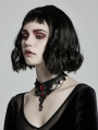 Black Lace Gothic Gem Necklace for Women