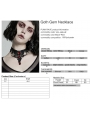 Black Lace Gothic Gem Necklace for Women