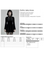 Black Cute Gothic Velvet Long Sleeve Daily Wear Short Dress