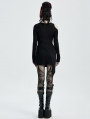 Black Gothic Punk Long Sleeve Asymmetric Short Dress