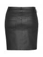 Black Gothic Punk Sexy PU Leather Short Skirt