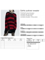 Black and Red Stripe Gothic Pullover Daily Wear Sweater for Women