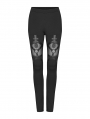 Black Gothic Punk Long Leggings for Women