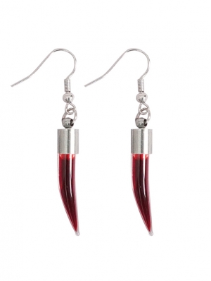 Red Glass Gothic Earrings