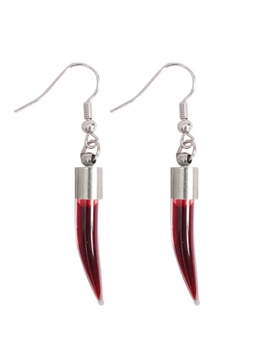 Red Glass Gothic Earrings