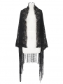 Black Gothic Lace Tassel Cape for Women