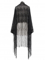 Black Gothic Lace Tassel Cape for Women