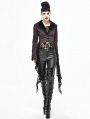 Red Vintage Gothic Party Tail Coat for Women