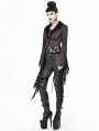 Red Vintage Gothic Party Tail Coat for Women