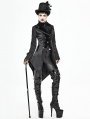 Black Vintage Gothic Party Swallow Tail Coat for Women