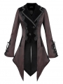 Red Vintage Gothic Party Swallow Tail Coat for Women