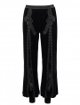 Black Vintage Gothic Velvet Daily Wear Long Pants for Women