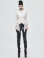 White Vintage Gothic Sexy Chiffon Long Sleeve Shirt for Women