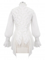 White Vintage Gothic Sexy Chiffon Long Sleeve Shirt for Women