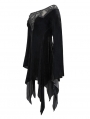 Black Elegant Gothic Velvet Off-the-Shoulder Short Irregular Dress