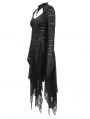 Black Gothic Dark Queen Morticia Addams Long Irregular Dress
