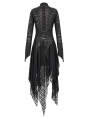 Black Gothic Dark Queen Morticia Addams Long Irregular Dress