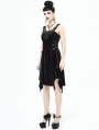 Black Gothic Velvet Sleeveless Short Irregular Dress