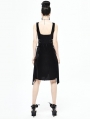 Black Gothic Velvet Sleeveless Short Irregular Dress