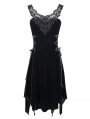 Black Gothic Velvet Sleeveless Short Irregular Dress