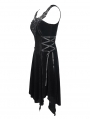 Black Gothic Velvet Sleeveless Short Irregular Dress