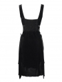 Black Gothic Velvet Sleeveless Short Irregular Dress