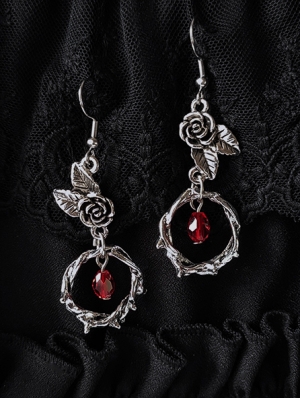 Gothic Vintage Rose Pendant Earrings