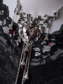 Gothic Devil Heart Skull Pendant Necklace