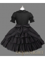 Black Short Sleeves Sweet Bow Gothic Lolita Dress
