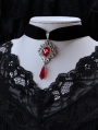 Vintage Gothic Dark Velvet Pendant Choker