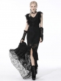 Black Elegant Gothic Lace Maxi Fishtail Skirt
