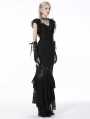 Black Elegant Gothic Lace Maxi Fishtail Skirt