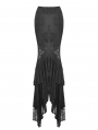 Black Elegant Gothic Lace Maxi Fishtail Skirt