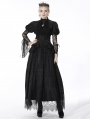 Black Gothic Jacquard Lace Empire Waist Long Party Skirt