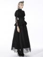 Black Gothic Jacquard Lace Empire Waist Long Party Skirt