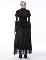 Black Gothic Jacquard Lace Empire Waist Long Party Skirt