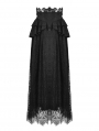 Black Gothic Jacquard Lace Empire Waist Long Party Skirt