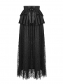 Black Gothic Jacquard Lace Empire Waist Long Party Skirt