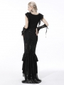 Black Gothic Lace Short Sleeves Daily Wear Top for Women