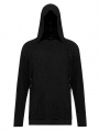 Black Gothic Simple Hooded Two-Pieces T-Shirt for Men