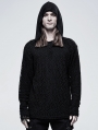 Black Gothic Simple Hooded Two-Pieces T-Shirt for Men