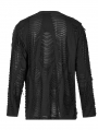 Black Gothic Punk Broken Long Sleeve Daily Wear T-Shirt for Men