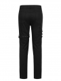 Black Gothic Punk Metal Straight Long Pants for Men