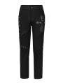 Black Gothic Punk Rivet Straight Long Pants for Men