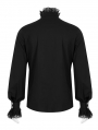 Black Retro Gothic Aristocratic Long Sleeve Shirt for Men
