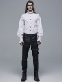 White Retro Gothic Aristocratic Long Sleeve Shirt for Men